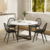 HOMCOM Plastic Dining Chairs Set of 4 Kitchen Chairs, Black