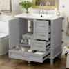 Katherine 30" Solid Wood Bathroom Vanity With Sink Combo - Grey | Katherine Meuble-lavabo De Salle De Bain 30 Po En Bois Massif Avec Lavabo Integre - Gris