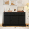 HOMCOM 46.5" Sideboard Buffet Cabinet with 3 Barn Doors and 3 Drawers Black