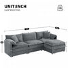 Nimbus 103 Inch Chenille Modular Sectional Sofa with Ottoman and Double Cushions, Dark Gray | Nimbus Canape Sectionnel Modulaire en Chenille 103 po avec Ottoman et Double Coussin, Gris Fonce