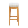 Claridge Linen-Look Fabric Backless Counter-Height Stool - Rustic Stripe|Tabouret Claridge de hauteur comptoir en tissu d’apparence lin et sans dossier - rayures rustiques