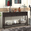 Michael Solid Wood Console Table For Entryway With Storage Drawers And Bottom Shelf - Brown | Table Console Michael En Bois Massif Pour Entree Avec Tiroirs De Rangement Et Etagere Inferieure - Marron