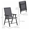 Outsunny 2-piece Folding Dining Chair Set For Relaxing On Patio, Dark Grey