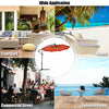 Costway 10' Hanging Solar LED Umbrella Patio Sun Shade Offset Market W/Base Orange