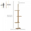 Pawhut 100" Floor To Ceiling Cat Tree W/ 3 Perches Activity Center For Kittens Cat Tower Furniture, |Pawhut 100" Arbre A Chat Du Sol Au Plafond Avec 3 Perchoirs Centre D'activites Pour Chatons, Marron
