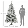 Homcom Snow Flocked Artificial Christmas Tree With Realistic Branches Tips|Homcom Sapin De Noel Artificiel Floque Avec Branches Realistes