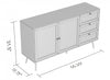 Storage Chest With 3 Drawers – Durable Brown Wood Look | Commode verticale de rangement avec 3 tiroirs - apparence de bois brun durable