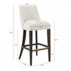 Beever Modern Chenille Wood Upholstered Barstool in Cream - Set of 3 Bar Stool | Tabouret de bar moderne Beever en bois et tissu chenille creme - Lot de 3