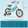 Costway 12" Kid's Bike With Removable Training Wheels & Basket For 3-4 Years Old Turquoise