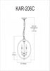 Dainolite Karland 6 Light Chandelier 20" Dia Crystal Studded Banding Polished Chrome Finish Lamp|Lustre Karland de Dainolite de 20 po de diamètre avec bande cloutée de cristaux, fini chromé poli et 6 ampoules