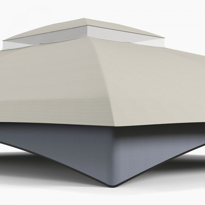 Outsunny Gazebo Canopy Replacement For 10' X 12' Patio Gazebo, Light Grey