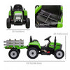 Aosom 12v Kids Powered Ride-On Tractor With Trailer, Battery Powered Electric Tractor With Remote Co|Aosom Tracteur Pour Enfants 12 V Avec Remorque, Tracteur Electrique Alimente Par Batterie Avec Telec