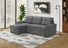 Sleeper Sofa, 90" Length, Convertible Sofa Bed, Storage Chaise, Dark Grey Fabric Sleeper Sofa | Canape-Lit Convertible, Chaise De Rangement, 90" Longueur, Tissu Gris Fonce