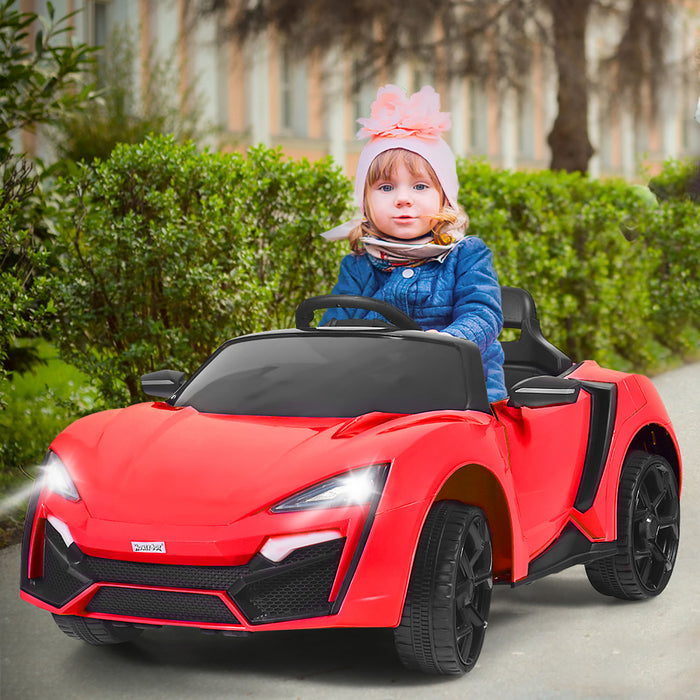 Costway 12v Kids Ride On Car 2.4g Rc Electric Vehicle W/ Lights Mp3 Openable Doors Red