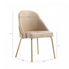 Gracie Modern Metal Vegan Leather Dining Chair in Tan and Gold | Chaise de salle a manger moderne Gracie en metal et cuir vegetalien, coloris beige et or
