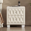 Sophia Elegant Velvet Nightstand with Drawers and Button-Tufted Design,Beige | Sophia Table de Nuit Elegante en Velours avec Tiroirs et Design Capitonne, Beige