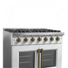 Forno Galiano 36" White Gas Range, 4.32 cu.ft- FFSGS6444-36WHT | Cuisiniere a gaz blanche Galiano 36 pouces, 4,32 pi³ – FFSGS6444-36WHT