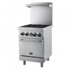 FORNO Commerciale 24 Inch Stainless Steel Gas Range, 4 Burners, 120,000 BTU Total - FCMGR0093-24 | Cuisiniere a gaz Commerciale en acier inoxydable de 24 po, 4 bruleurs, 120 000 BTU – FCMGR0093-24