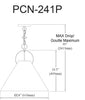 Dainolite Princeton 1 Light Pendant 24" Dia Matte Black Finish White Shade Lamp|Luminaire suspendu Princeton de Dainolite de 24 po de diamètre avec abat-jour blanc, fini noir mat et 1 ampoule