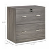 Vinsetto 2-drawer File Cabinet With Lock And Hanging Bar|Vinsetto Classeur A 2 Tiroirs Avec Serrure Et Barre De Suspension
