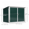 Outsunny 6x3 Ft Outdoor Storage Shed, Horizontal Garbage Can Organizer With Double Door And Lid Rubb|Outsunny Abri Poubelle Armoire De Rangement Exterieure En Acier A Roulettes Avec Double Porte Et Cou