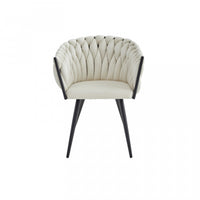 Hildy Accent Dining Arm Chair, Beige Velvet (set of 2)
