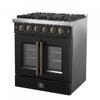 Forno Galiano 30" Black Gas Range, 4.32 cu.ft- FFSGS6444-30BLK | Cuisiniere a gaz noire Galiano 30 pouces, 4,32 pi³ – FFSGS6444-30BLK