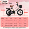 Costway 12" Kid's Bike With Training Wheels Adjustable Handlebar & Seat Handbrake Pink
