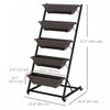 Outsunny 5-tier Vertical Raised Garden Bed With 5 Planter Boxes, Wheels, Outdoor Plant Stand Grow Co|Outsunny Lit De Jardin Sureleve Vertical De 5 Niveaux Avec 5 Boites De Jardiniere, Roues, Support De
