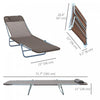 Outsunny Outdoor Lounge Chair, Folding Adjustable Reclining Chair, Brown