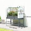 Outsunny Galvanised Raised Garden Bed with Greenhouse Cover, Dark Grey