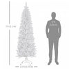 Homcom 7ft Tall Pencil Artificial Christmas Tree With Steel Base, White|Homcom Arbre De Noel Artificiel De 7pi De Haut Avec Base En Acier, Blanc