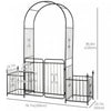 Outsunny 7.2ft Metal Garden Arbor Arch With Double Doors, 2 Side Planter Baskets, Climbing Vine Fram|Outsunny - Arche De Jardin En Metal De 87 Pouces Avec Double Porte, 2 Paniers A Plantes Lateraux, Ca