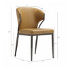 Kirsten Modern Vegan Leather Metal Dining Chair in Camel - Set of 4 | Chaise de salle a manger moderne en cuir vegetalien et metal Kirsten couleur camel - Lot de 4