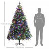 HOMCOM 7ft Prelit Artificial Christmas Tree with Dual Colour LED Light