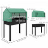 Outsunny Raised Garden Bed Planter with PE Greenhouse Cover, Black