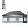 Outsunny 20' X 10' Pop-up Canopy Instant Tent Shelter W/ Roller Bag, Black|Outsunny 20' X 10' Tonnelle Gazebo Pliable Abri Tente Instantanee Avec Parois Laterales Amovibles, 4