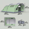 Outsunny Multi-Room Camping Tent for 5 Person, Large Family Tent, Green