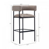 Onda Contemporary Vegan Leather Metal Upholstered Barstool in Taupe | Tabouret de bar contemporain Onda en similicuir vegan et metal, coloris taupe