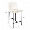 Loft Contemporary Vegan Leather Metal Counter Stool in Ivory - Set of 2 | Tabouret de comptoir contemporain Loft en cuir vegetalien et metal, ivoire - Lot de 2