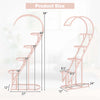 Costway 5 Tier Metal Plant Stand Heart-shaped Shelf With Hanging Hook For Multiple Plants Pink & Blue