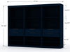 Mulberry Contemporary Modern 13-Piece Wardrobe Closet in Midnight Blue | Armoire contemporaine moderne Mulberry 13 pieces en bleu minuit