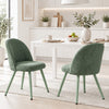 HOMCOM Dining Chairs Set of 2 with Velvet Fabric Upholstery, Dark Green