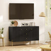 HOMCOM 47" Buffet Cabinet with 3 Drawers and 2 Doors Modern Sideboard Black