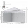 Outsunny 10' X 10' Pop Up Canopy Tent With Removable Sidewalls Carry Bag|Outsunny Tente A Toit Escamotable Avec Parois Laterales Amovibles