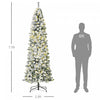 Homcom 7.5ft Prelit Artificial Snow Flocked Pencil Christmas Tree|Homcom Arbre De Noel En Forme De Crayon Floque De Neige Artificielle Pre-eclaire De 7.5 Pieds Avec 350 Lumieres Led Blanc Chaud Et 641 Pointes De Branche