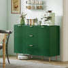 HOMCOM Sideboard Buffet Cabine w/ 3 Drawers and Adjustable Shelves, Green