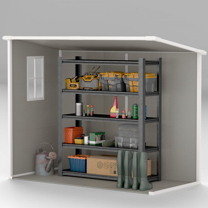 Outsunny 8' X 4' Outdoor Storage Shed, Resin Shed With Floor, Light Grey