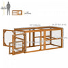 Pawhut 55" Wooden Chicken Coop Extension, Chicken Cage Outdoor With Roosting Bars, Combinable Design Chicken Run Hen House, Orange