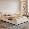 Mia Upholstered Bed with Loop-Pile Fabric,King Size - Light Beige | Lit Mia Rembourre en Tissu Boucle, Taille King - Beige Clair
